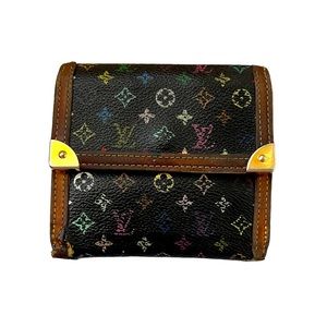 Authentic Louis Vuitton Black Multicolor Murakami Wallet